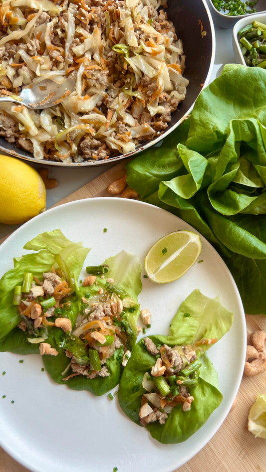 Asian Inspired Turkey Lettuce Cups