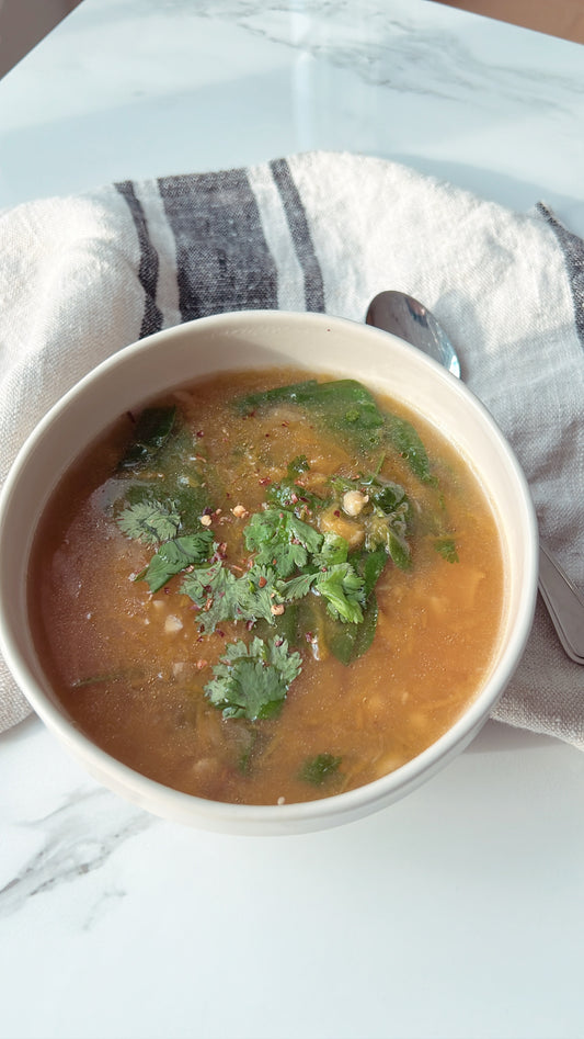 Immune Boosting Pumpkin, Barley & Spinach Soup