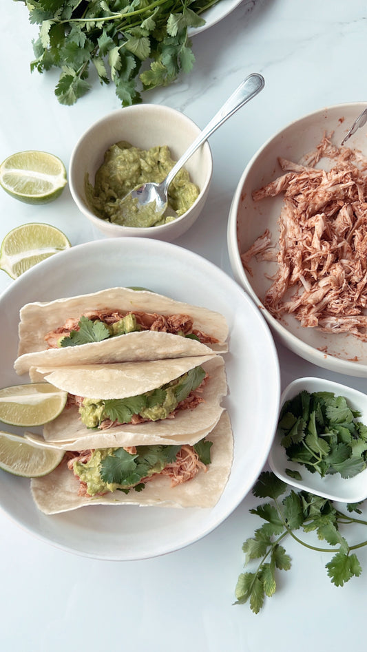 15 Min Pulled BBQ Chicken Tacos